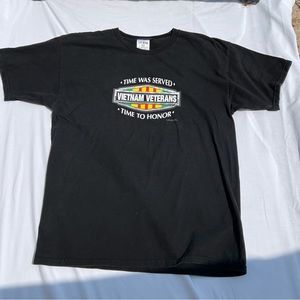Vintage Men’s 2005 VIETNAM‎ VETERAN Time Was Served Black Shirt Size Large Y2k